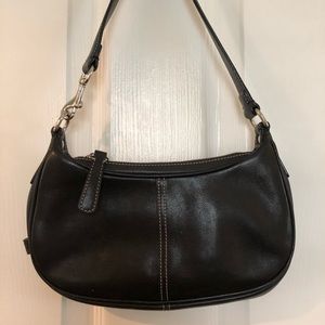 Coach black leather satchel EUC